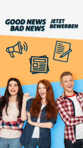 Youngreporter Werbeplakat mit drei Jugendlichen