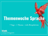 Plakat der Themenwoche Sprache von blank