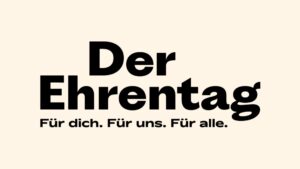 Logo zum Ehrentag des Grundgesetzes. Schriftzug. Der Ehrentag. Für dich. Für uns. Für alle.